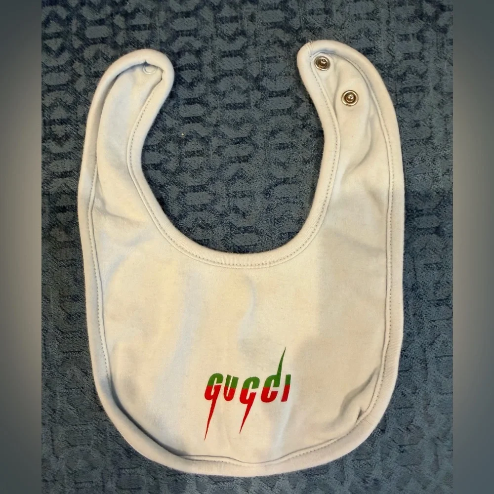 Gucci Baby Bib with Red and Green Logo